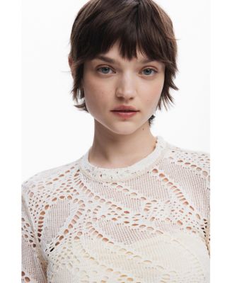 Women's Long sleeve crochet T-shirt