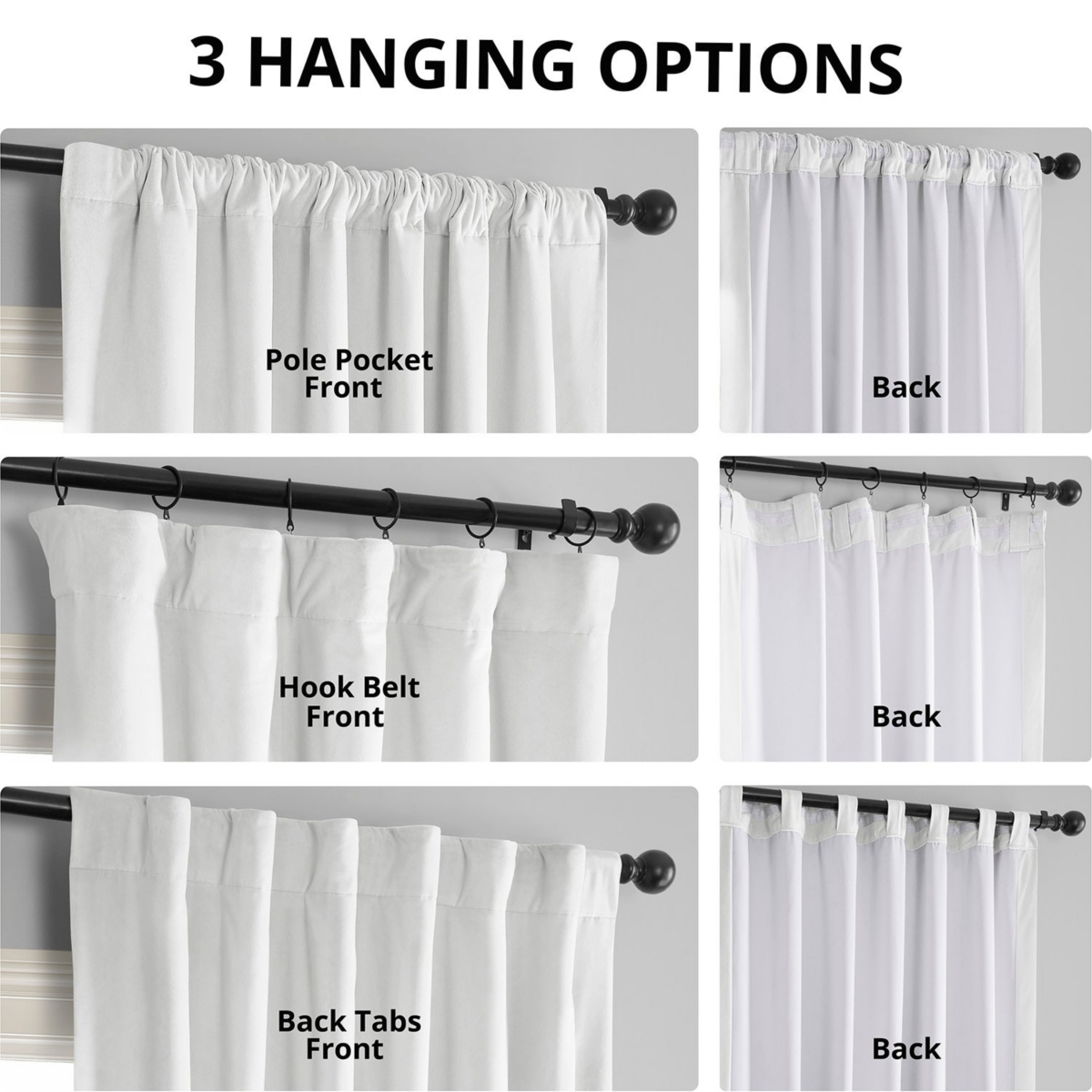 Half Price Drapes Primary White Signature Velvet Blackout Curtain In White