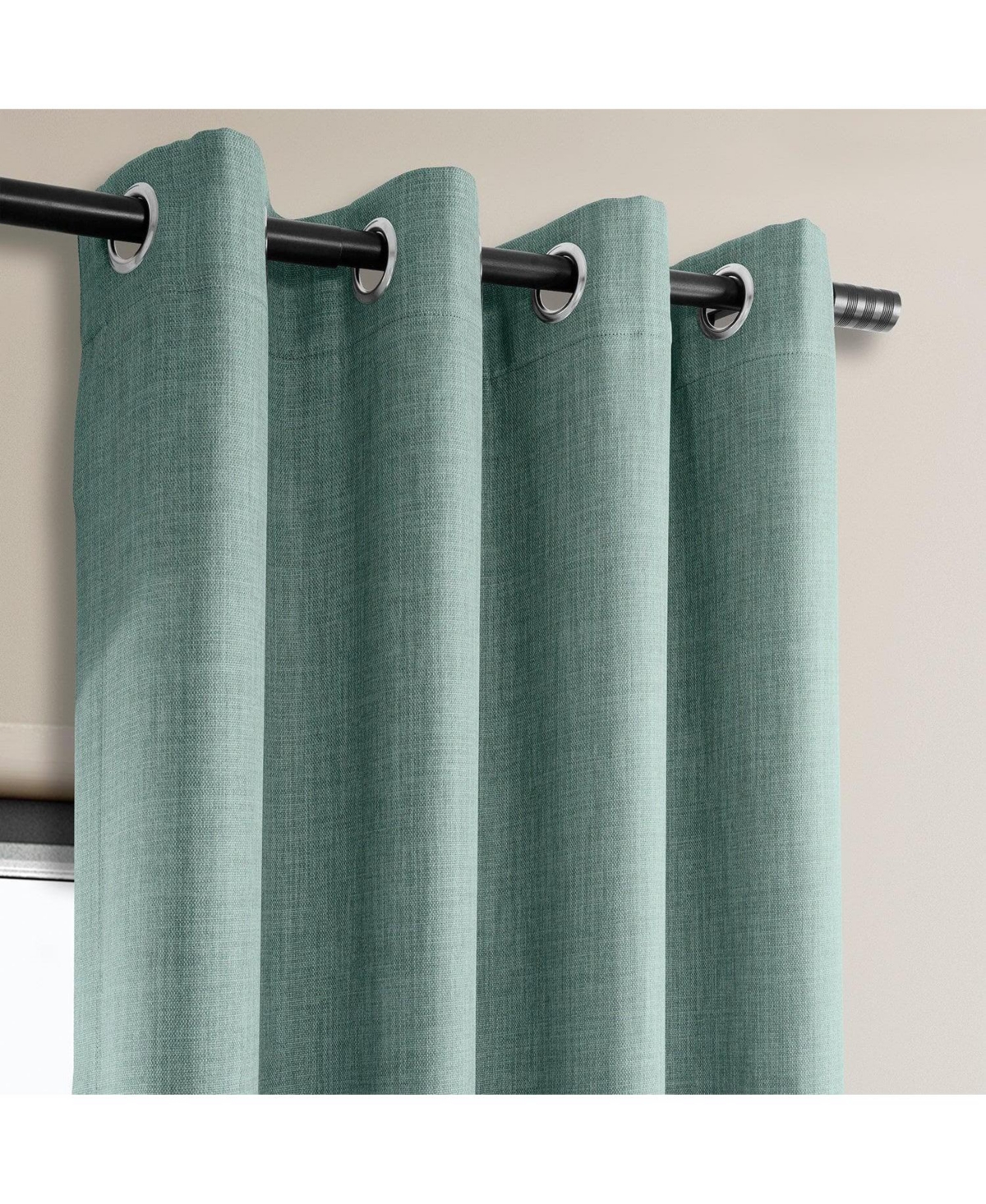 Half Price Drapes Grommet Textured Faux Linen Room Darkening Curtain