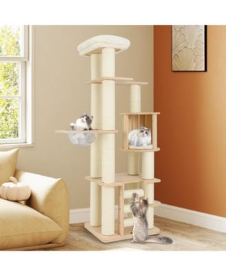 Multi-Level Cat Tree with Cozy Condo, Perch, and Clear Capsule Bed