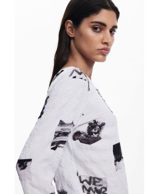 Women's Textured blouse with bows