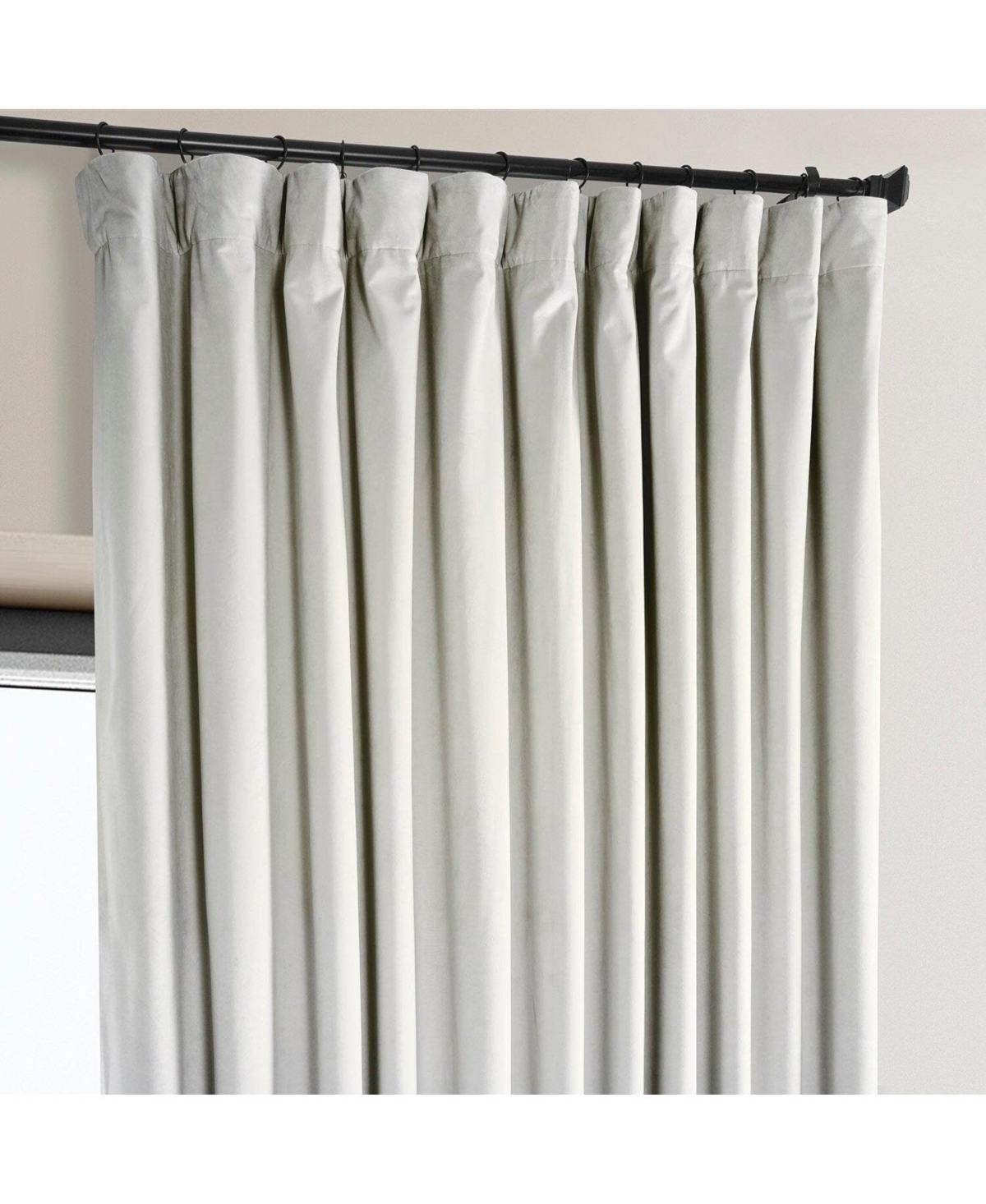 Shop Half Price Drapes Misty White Extra Wide Signature Plush Velvet Hotel Blackout Curtain