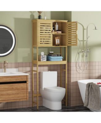 Freestanding Bathroom Space-saver Storage Cabinet Over The Toilet Storage Shelf