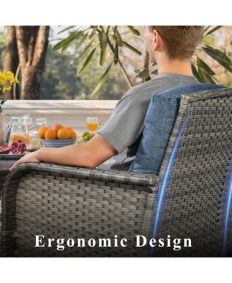 2 Pieces Patio Fruniture Set,Outdoor Wicker Chairs,Artificially Woven Rattan Chairs with Armrest Support with Thickened Comfortable Cushion