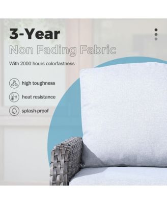 2 Pieces Patio Fruniture Set,Outdoor Wicker Chairs,Artificially Woven Rattan Chairs with Armrest Support with Thickened Comfortable Cushion