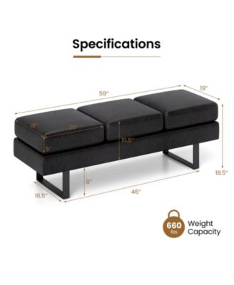 Waiting Room Bench Seating Long Bench for Office or Reception Area