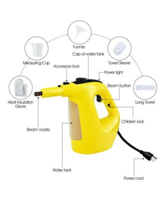 Handheld MultiPurpose Steam Cleaner with 17 Pieces, 350ml Large Capacity Steam Mop Continuous Fill water, Portable Chemical-Free Steamer for Home Use Carpet, Floors, Windows, 1400W