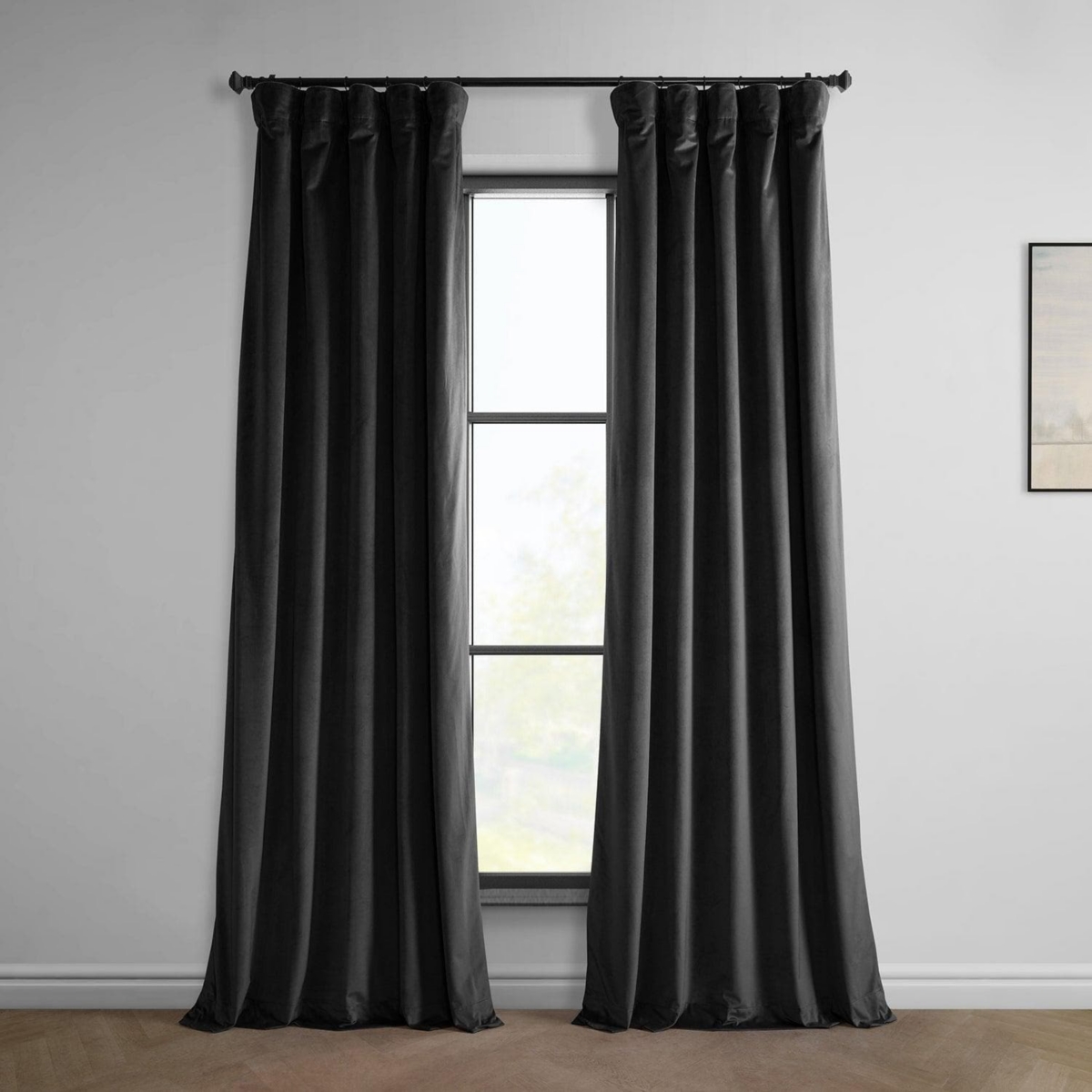 Heritage Plush Velvet Room Darkening Curtain - Eden green