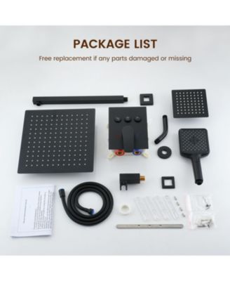 3-Function Dual Shower Head Pressure-balanced Shower System with 4 Sprays Handheld