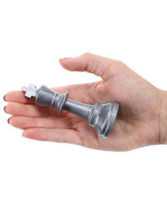 Color Bright Plastic Staunton Tournament Chess Pieces with 3.75 in. King - Half Chess Set of Chess Pieces Only, Silver