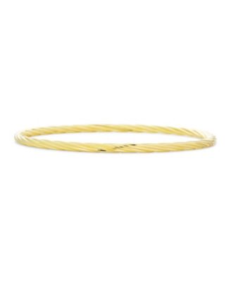 Thin Stacking Twist Single Bangle Bracelet Yellow Gold Plated Brass