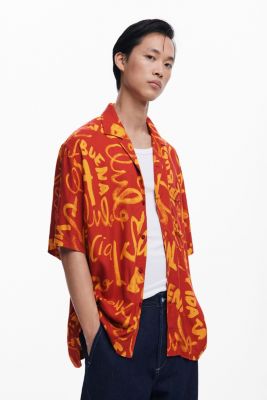 Men's Short-sleeve lettering shirt