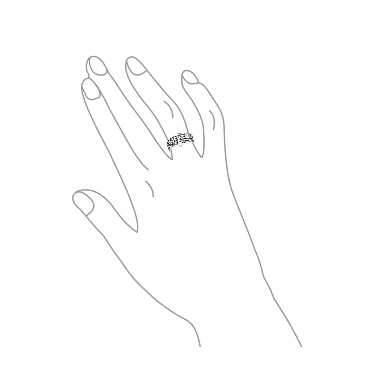 Bling Jewelry Silver Ring Musicians: Treble Clef Note Band in Oxidized Sterling Silver