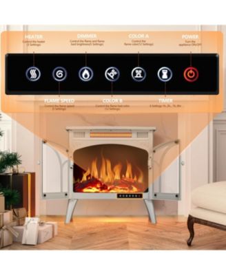 Electric Firplace Heater, Infrared Heaters with Remote Control and 3D Flame Effect and Heating Mode, Overheating Safe