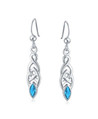 Celtic Love Knot CZ Dangle Earrings in Sterling Silver