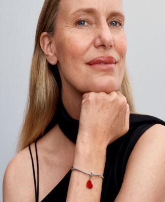 Sterling Silver Opalescent Red Heart Dangle Charms