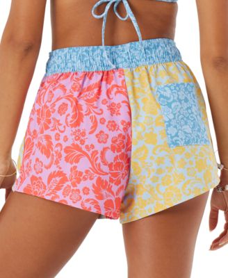 Juniors' Tapestry Patchwork No Bad Waves Board Shorts