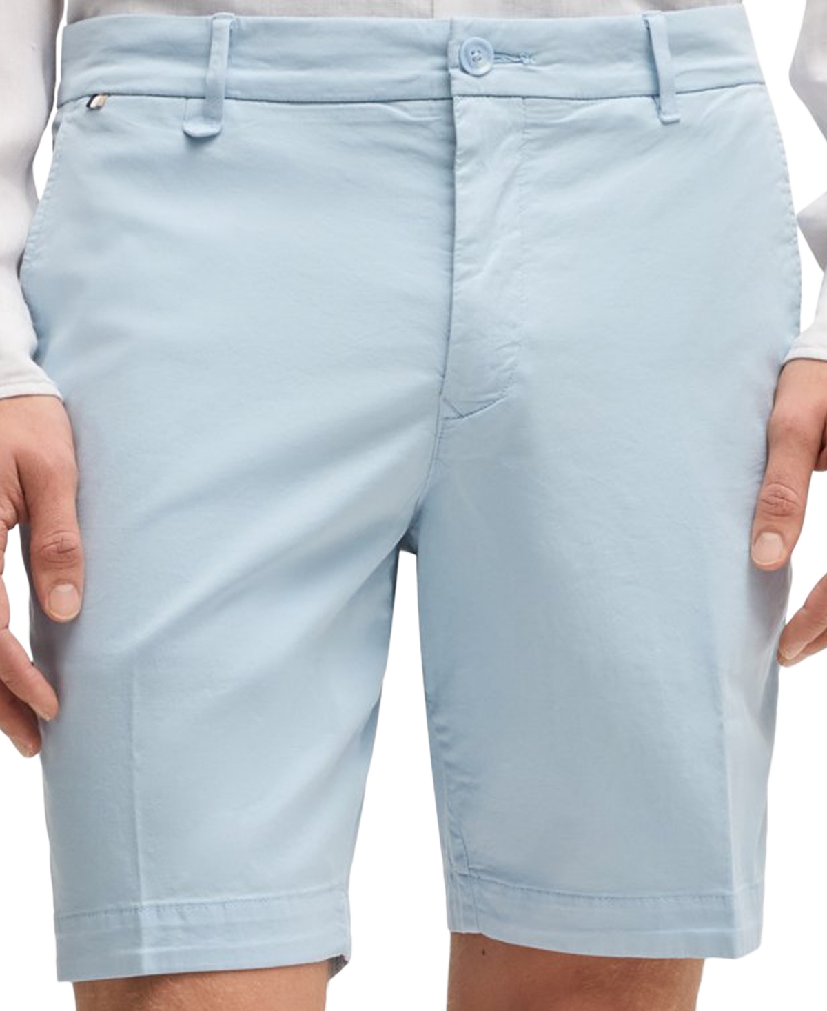 Hugo Boss Boss By  Men's Cotton-twill Slim-fit Shorts In Open Blue