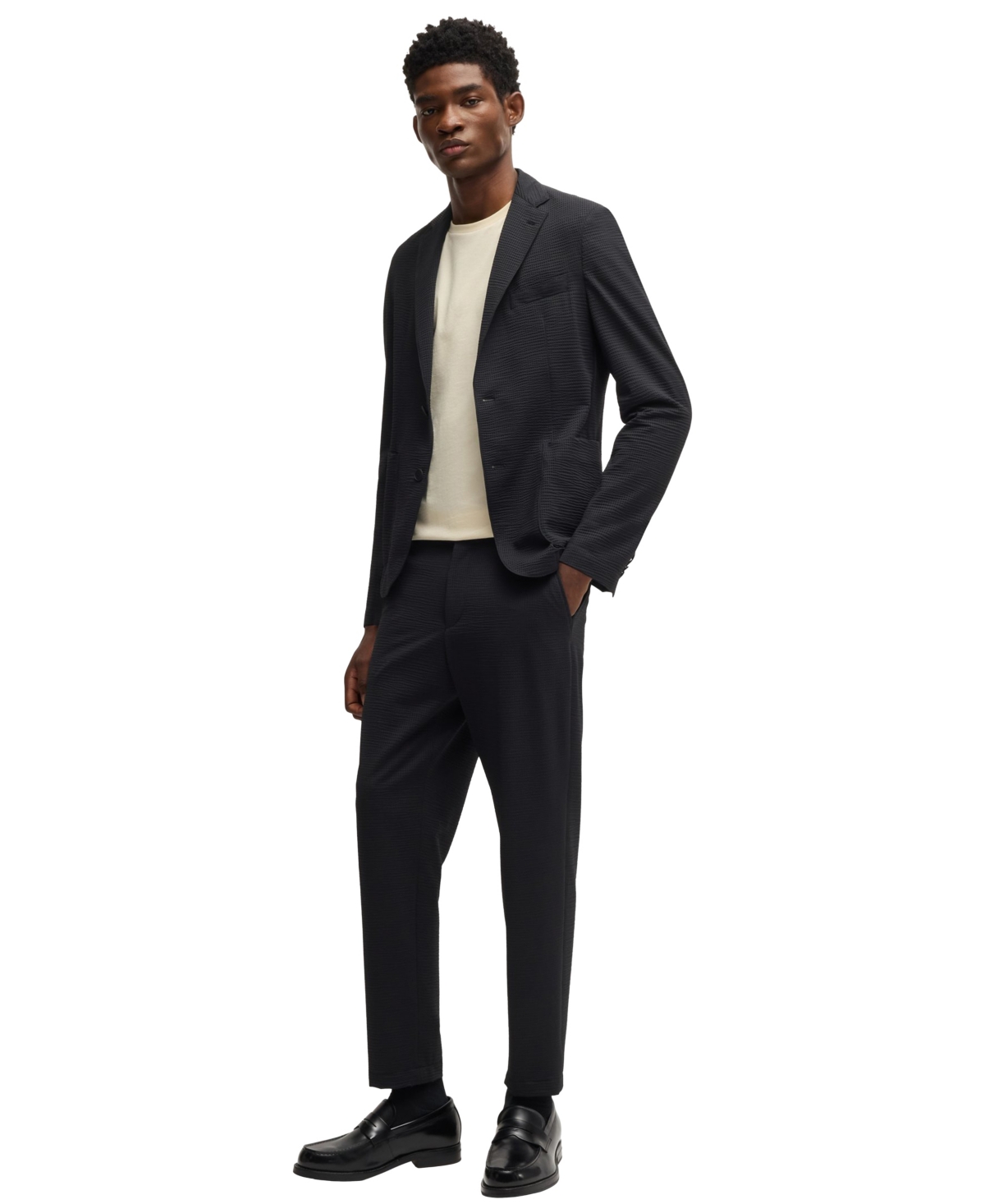 HUGO BOSS BOSS BY HUGO BOSS MEN'S STRETCH SEERSUCKER BLAZER 