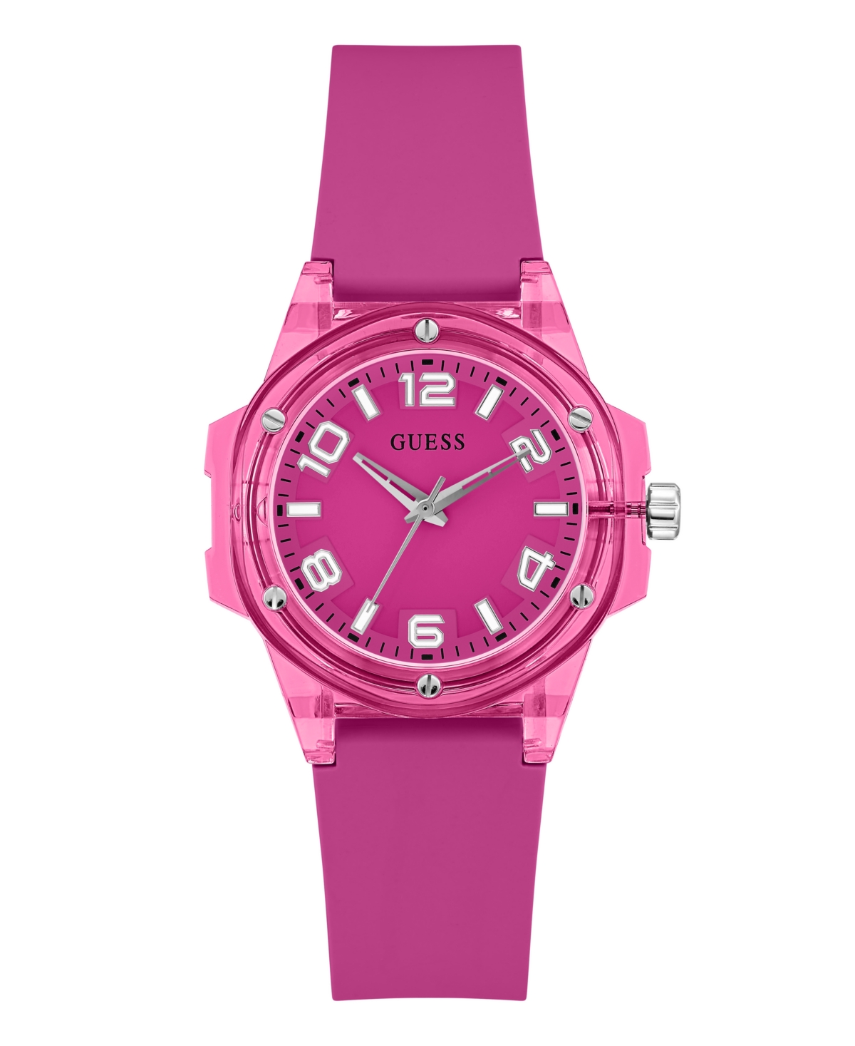 Guess Women's Analog Pink Silicone Watch, 34mm