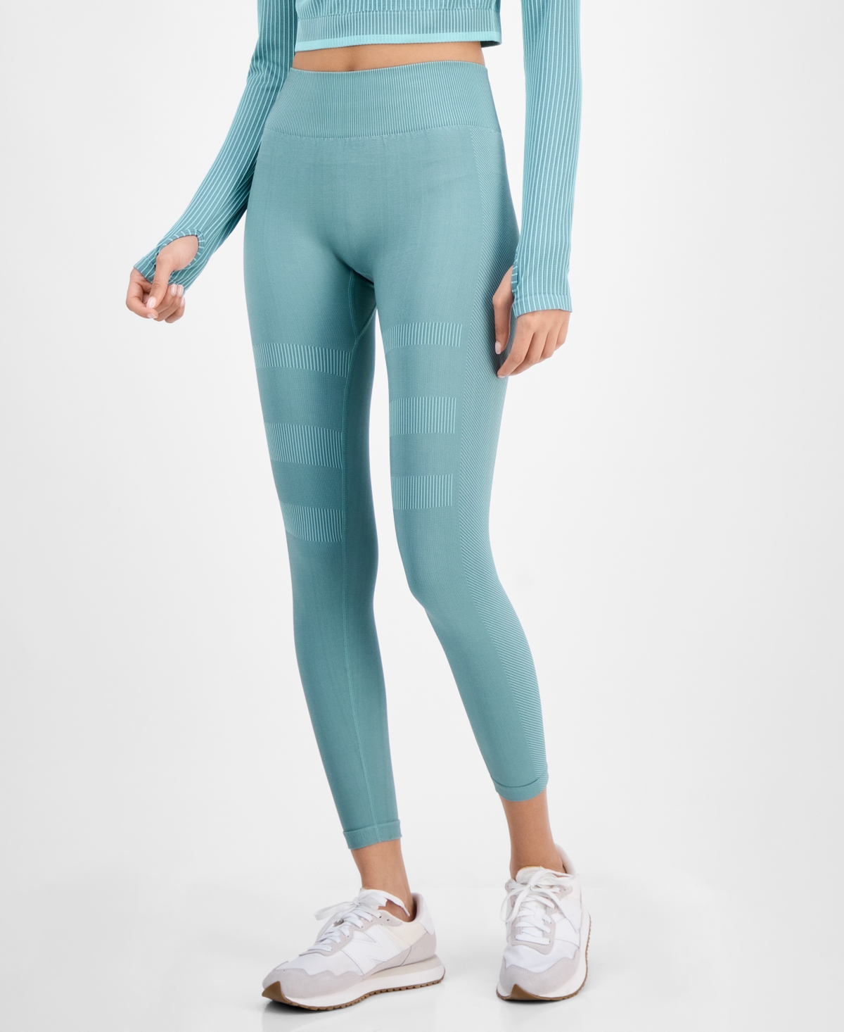 Women's Seamless High-Rise Leggings, Exclusively at Macy's - Green Fog