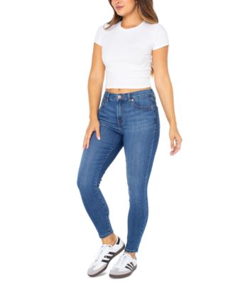 Celebrity Pink - Juniors' Ripped Skinny Ankle Jeans