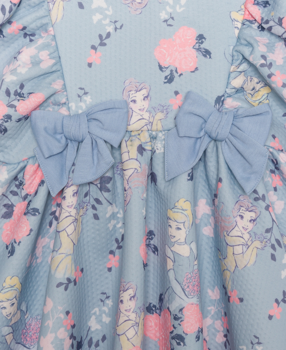Disney Toddler And Little Girls Princess Flower Short Sleeve Dress In Blue