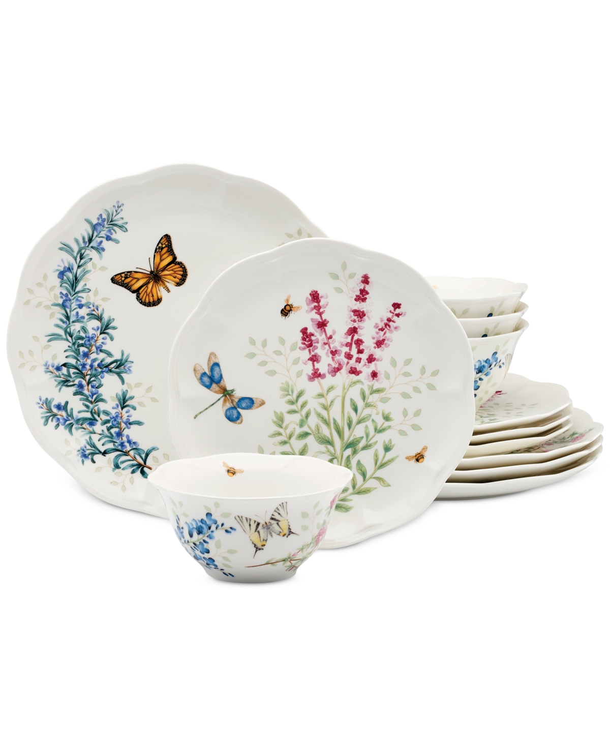 Butterfly Meadow Herbs 12 Pc. Dinnerware Set, Service for 4 - Multi
