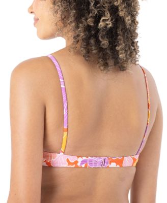 Women's Bell Bottom Blooms Ruched Underwire Bikini Top