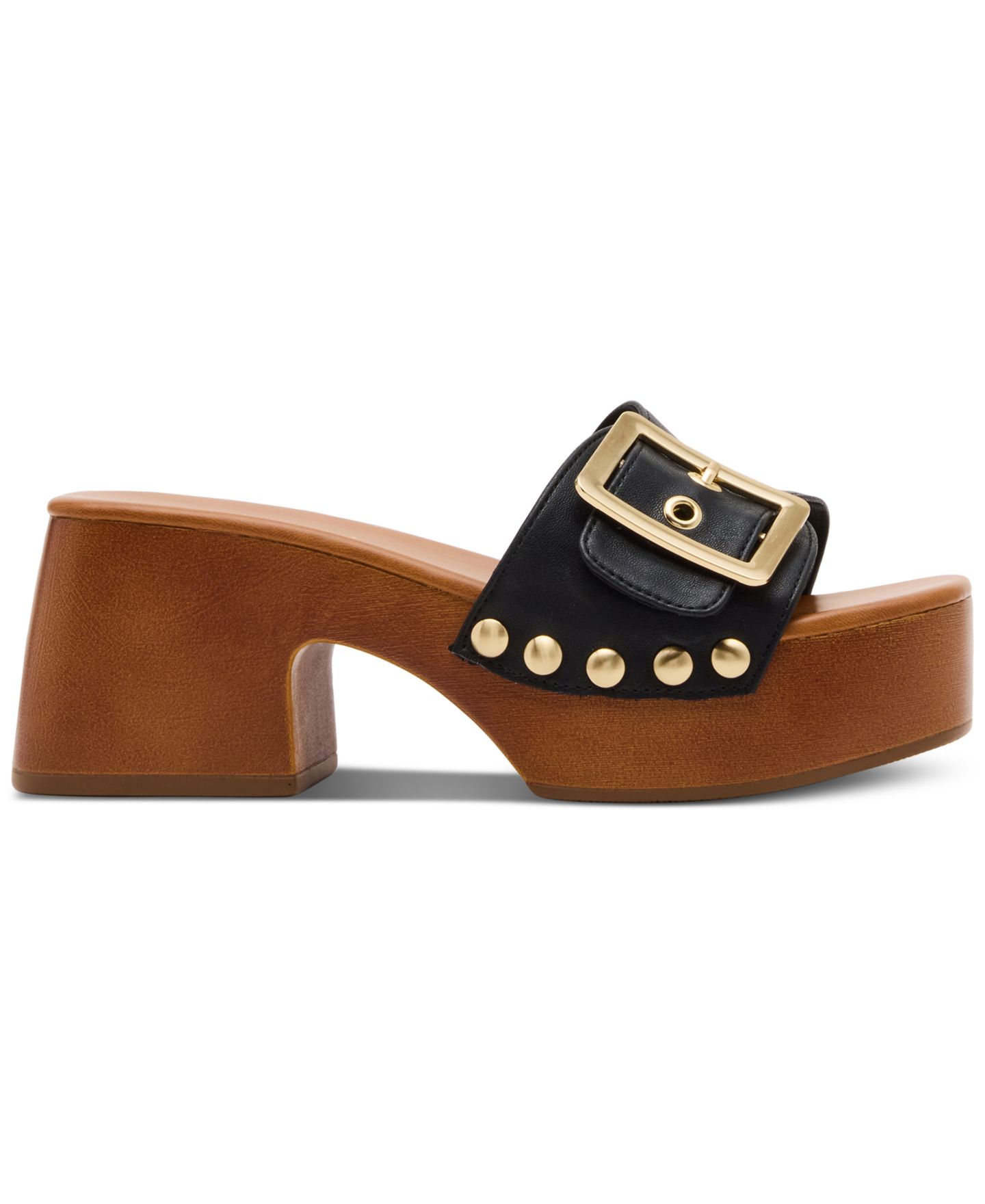 Женские сандалии Madden Girl Woodlandd Platform Block-Heel, цвет: Чёрный гладкий — фото 2