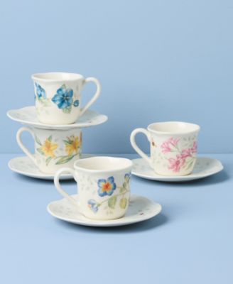 Butterfly Meadow Espresso Cup & Saucers, Service for 4