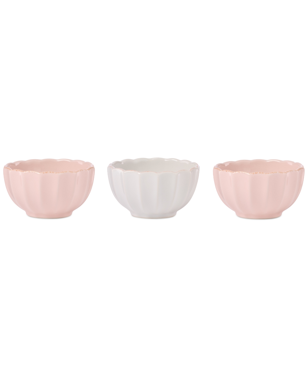 Lenox French Perle Scallop Mini Bowls, Set Of 3 In Multi