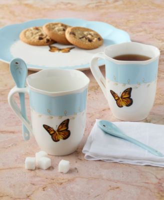 Butterfly Meadow Mug with Spoon, Set of 8, Exclusively at Macy's