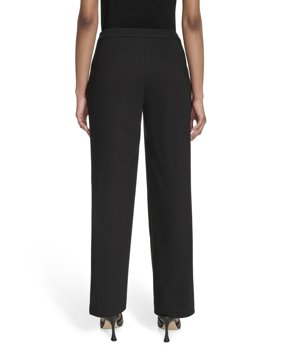 HALSTON WOMEN'S BUTTON-DETAILED MID-RISE ANKLE PANTS 