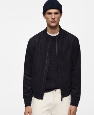 MANGO - Men's Faux-Suede Bomber Jacket