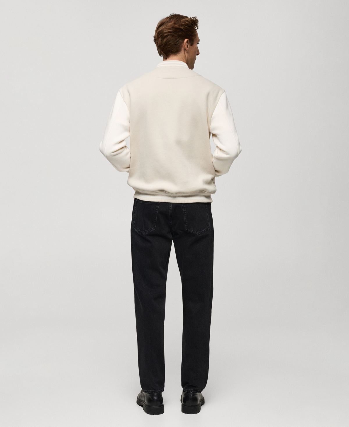 MANGO MEN'S CONTRAST BOMBER JACKET 