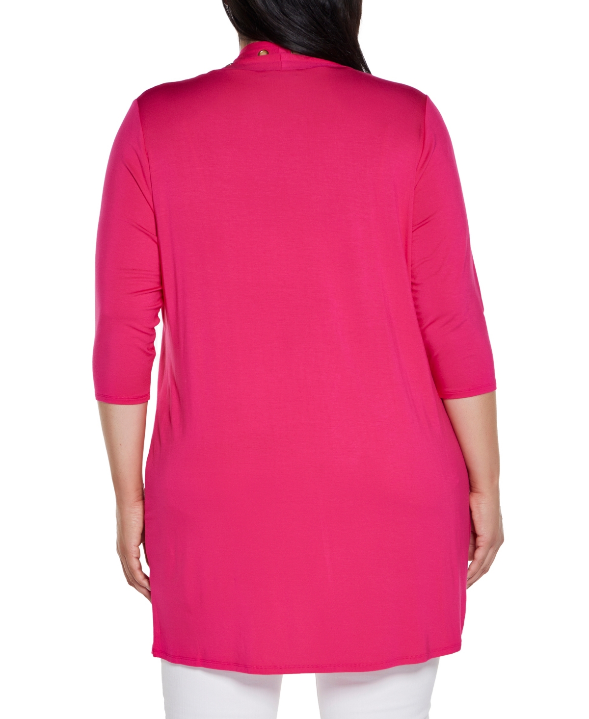 BELLDINI PLUS SIZE GROMMET-TRIM DUSTER CARDIGAN SWEATER 