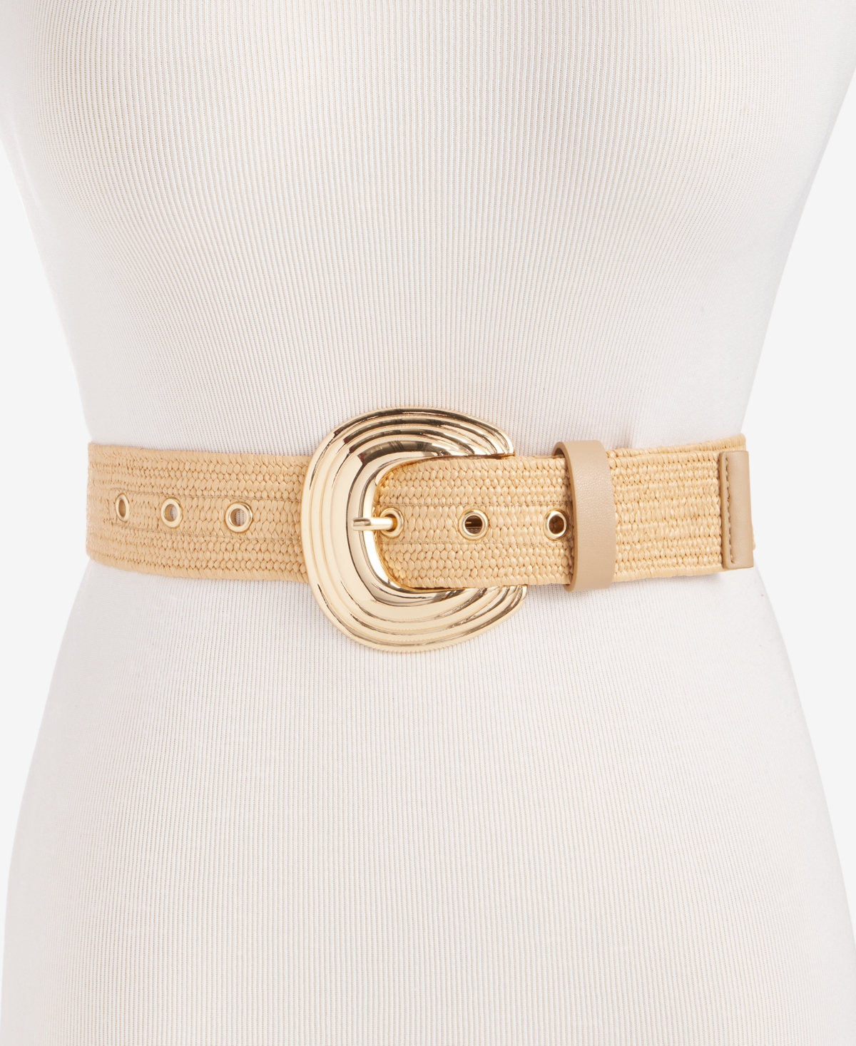 Stretch Straw Belt, Exclusively at Macy's - Natural
