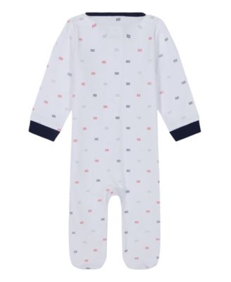 Baby Boys One Piece Logo Print Footed Coverall