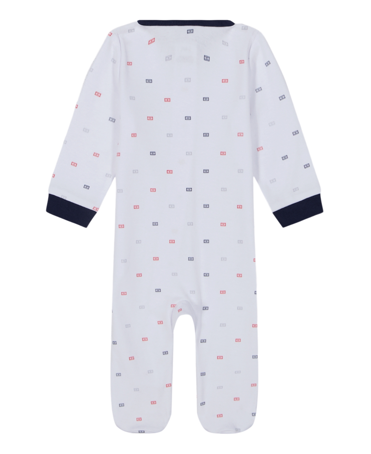 Tommy Hilfiger Baby Boys One Piece Logo Print Footed Coverall In Brith White Print
