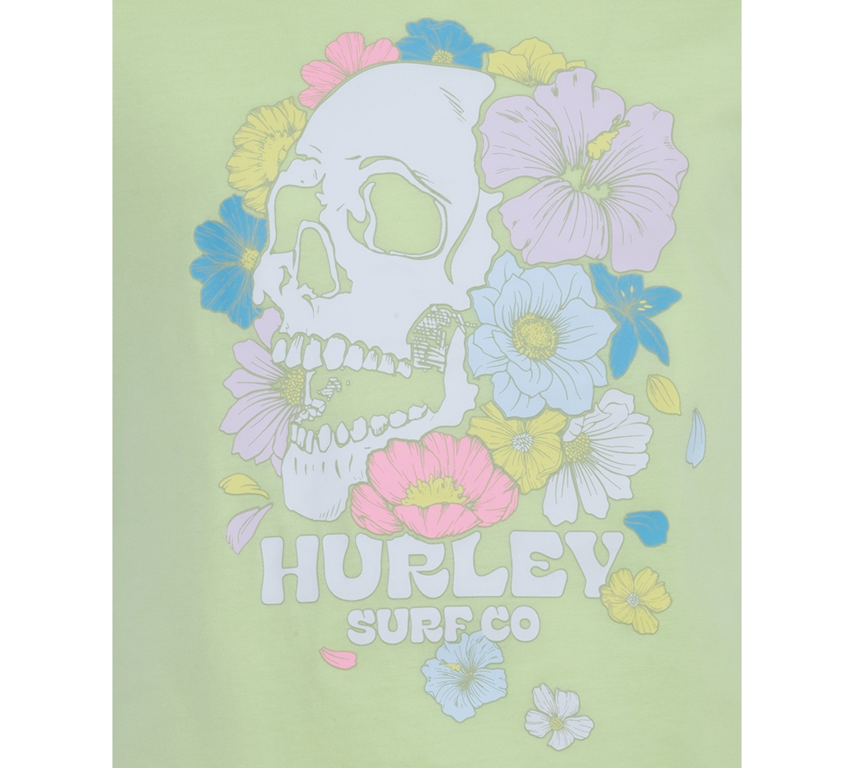 Shop Hurley Big Girls Become The Flowers Graphic T-shirt In Cool Matcha