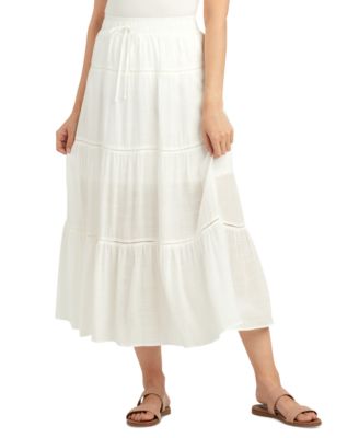BCX - Juniors' Tiered Gauze Pull-On Maxi Skirt