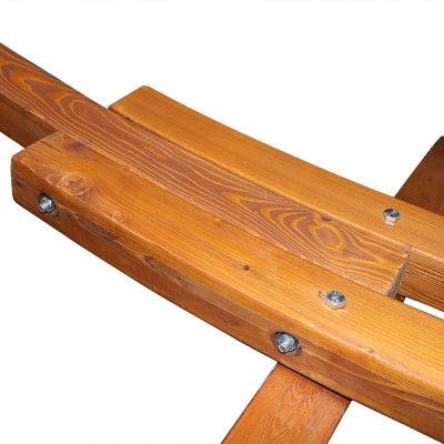 Heavy-Duty Two-Person Curved Larch Wood Hammock Stand Only