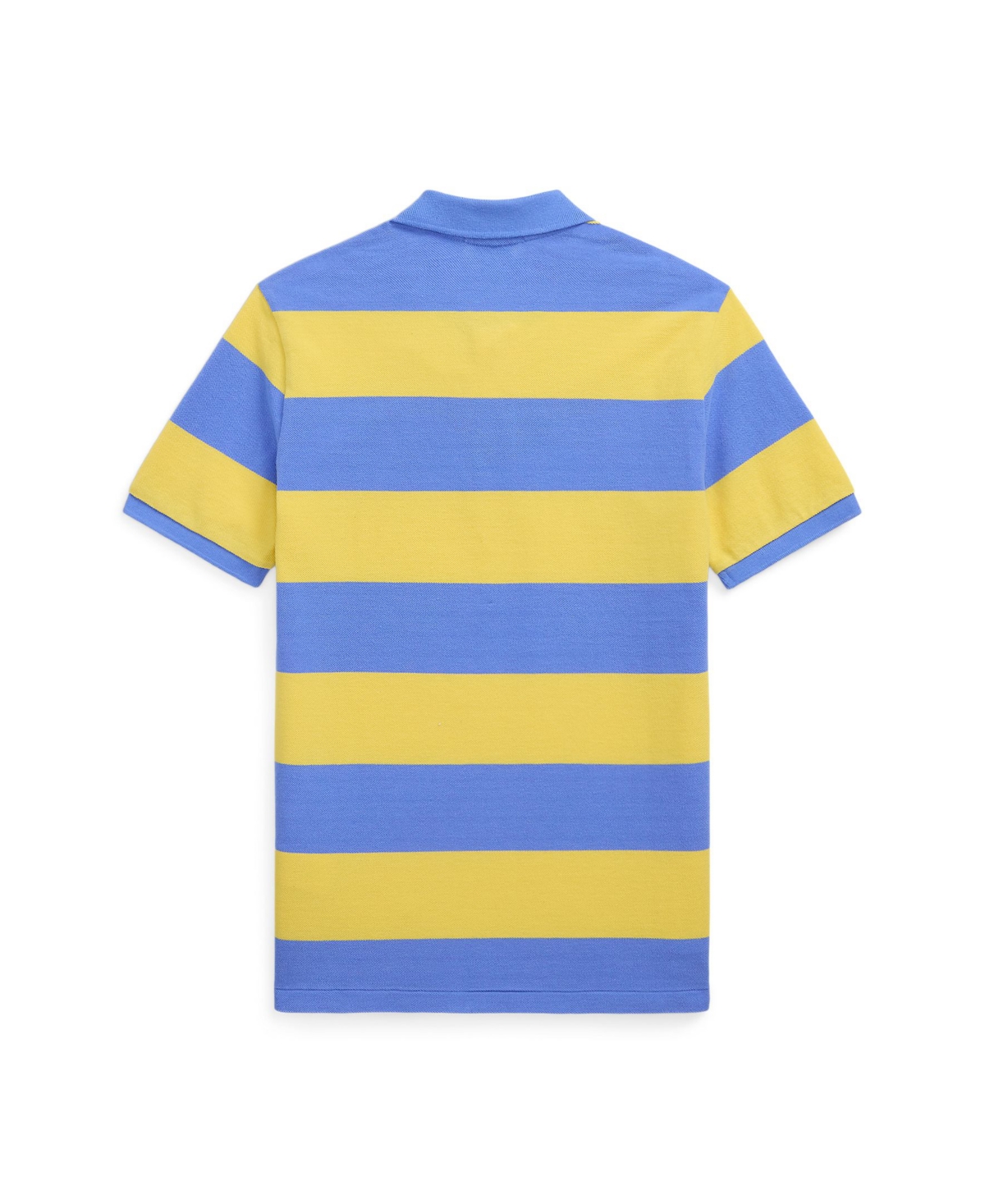 Polo Ralph Lauren Striped Cotton Mesh Polo Shirt In Harbor Island Blue,oasis Yellow