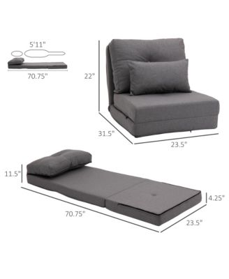 2-in-1 Floor Lazy Sofa with 5 Position Adjustable Backrest
