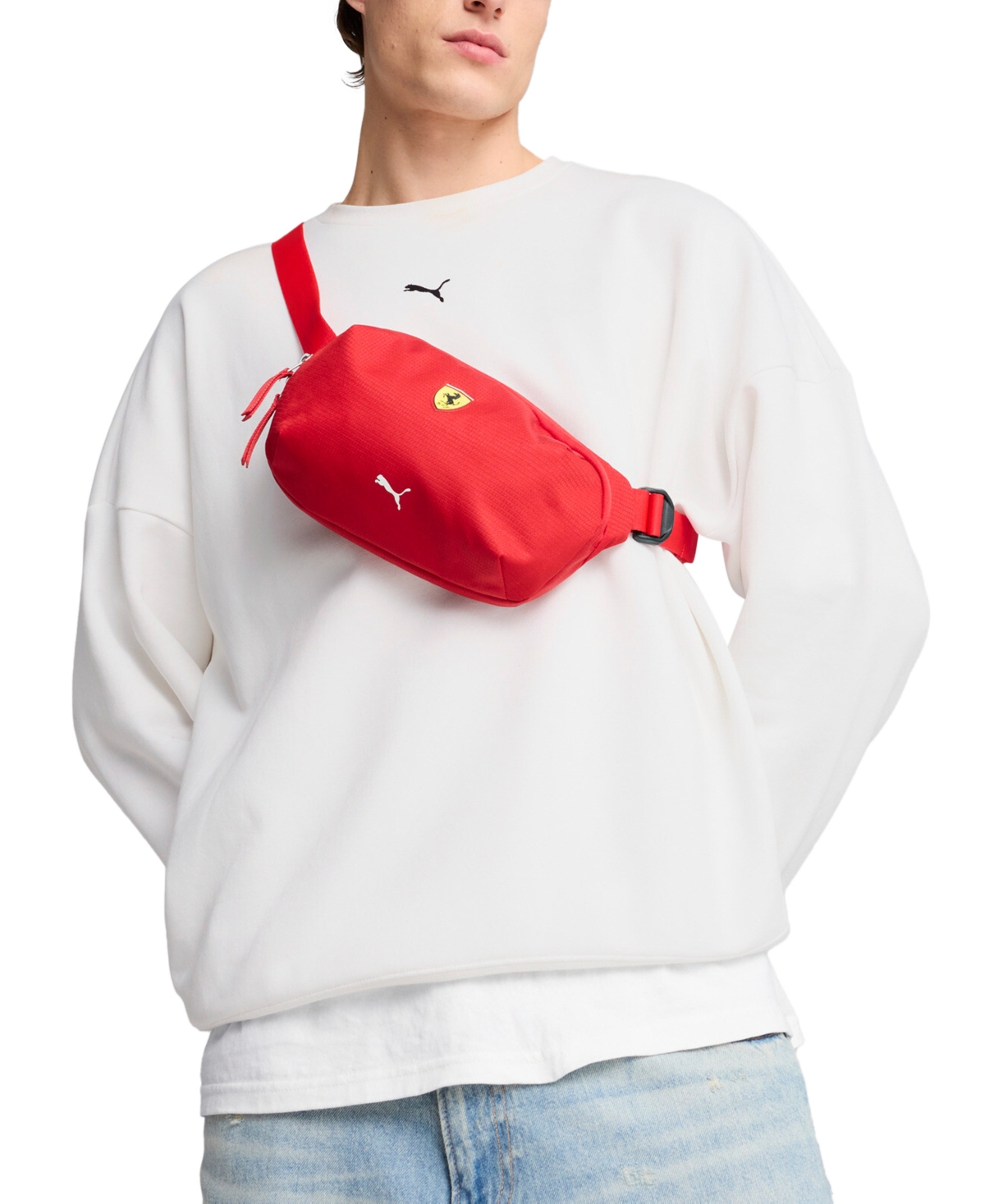 x Ferrari Logo Crossbody Bag - Puma White