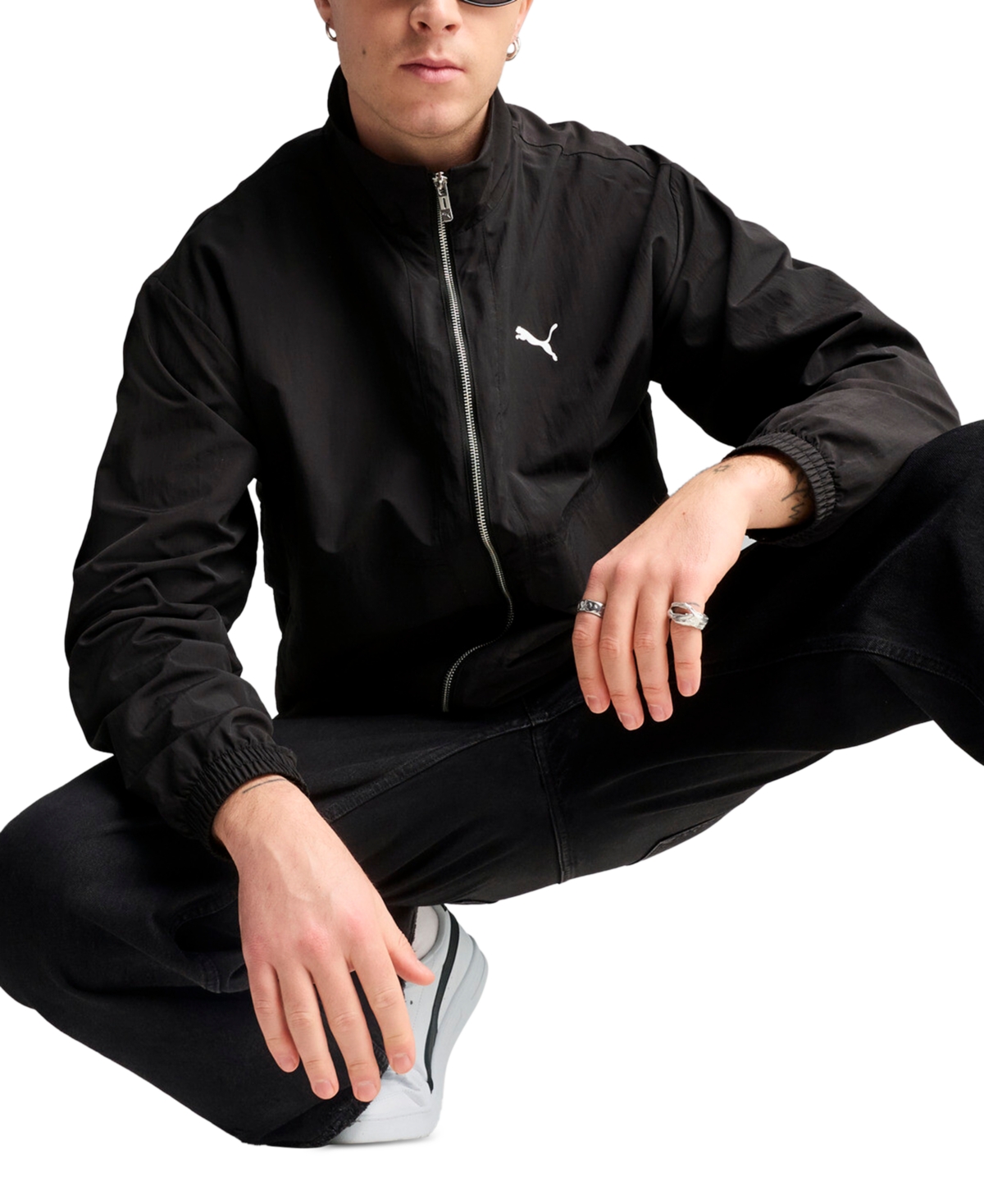 Puma Man Sweatshirt Black Size S Polyester, Elastane In  Black