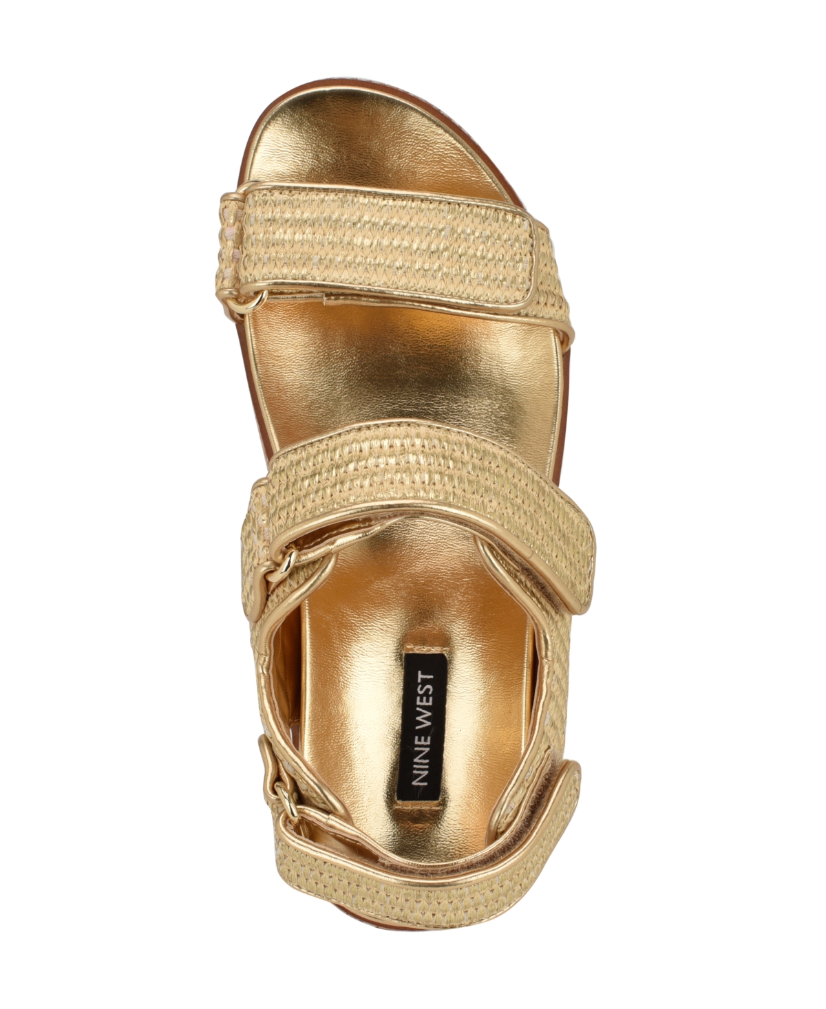 NINE WEST WOMEN'S HEAVIN WOVEN PLATFORM WEDGE SANDALS 