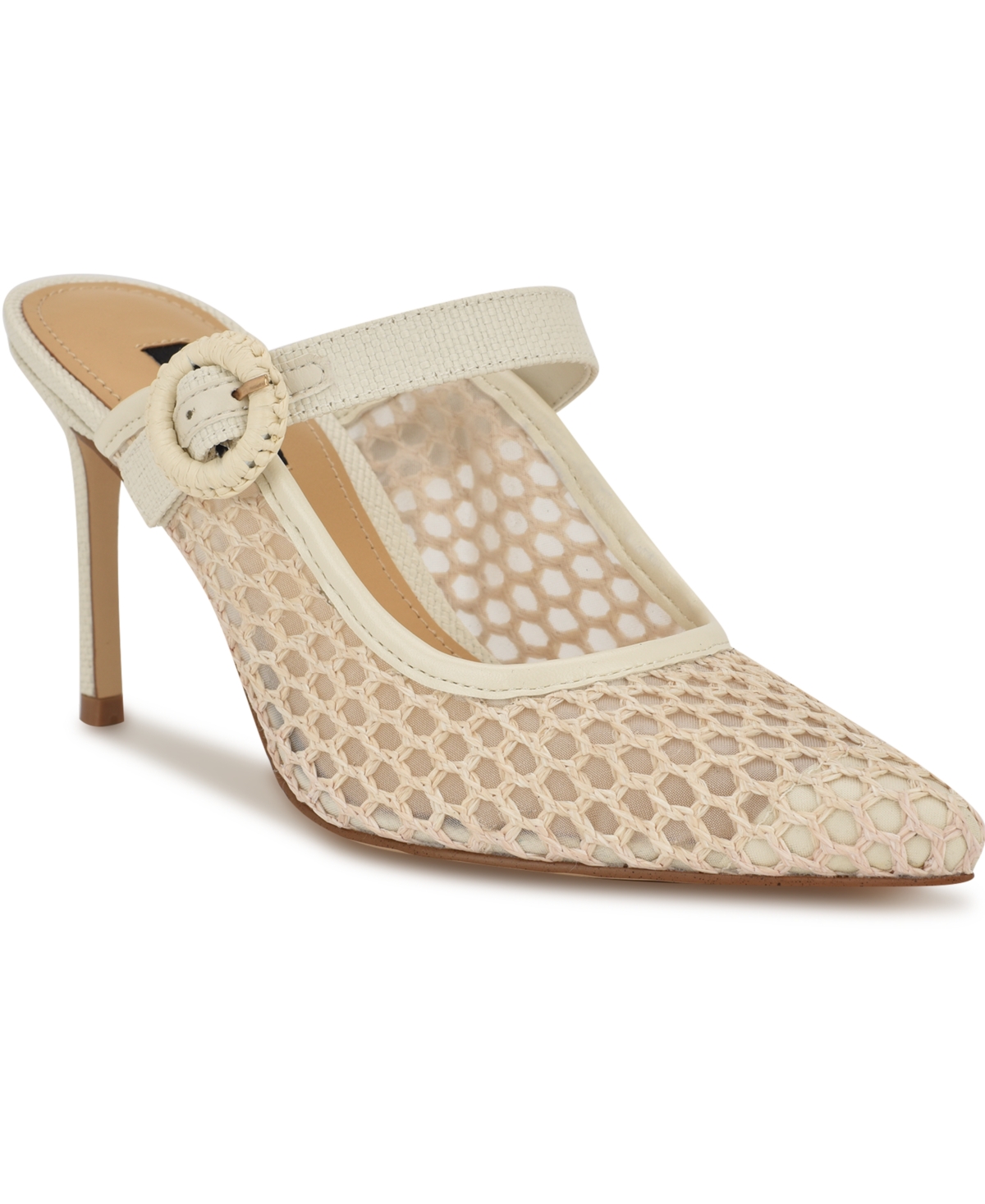 Nine West Rondel Pointed Toe Pump In Cream