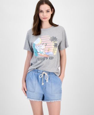 Grayson Threads, The Label - Juniors' Snoopy Surf's Up Graphic T-Shirt